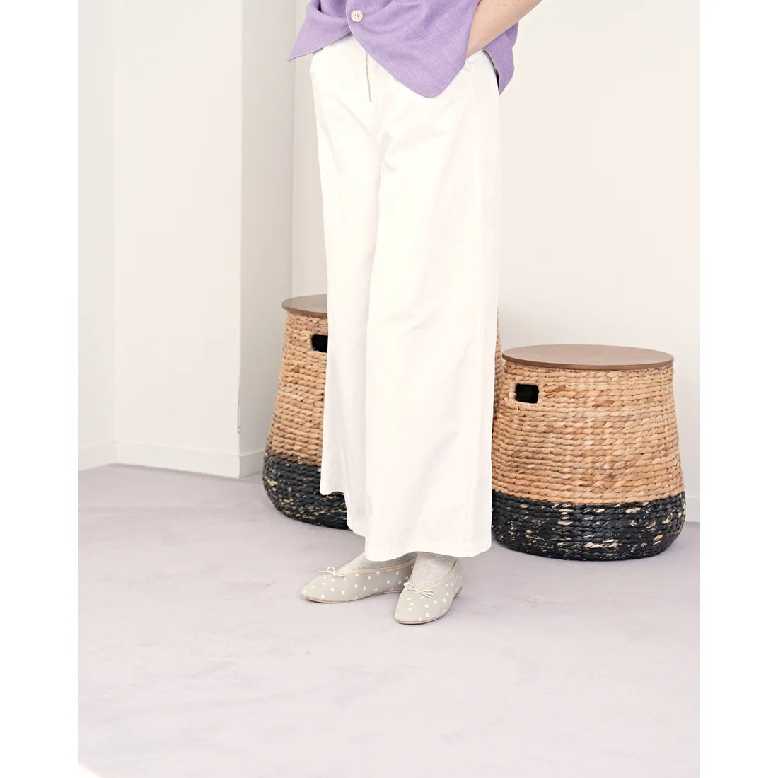 日本製 Emma Francis 圓點平底芭蕾鞋 (灰色圓點) 09d-PE 153 GRY