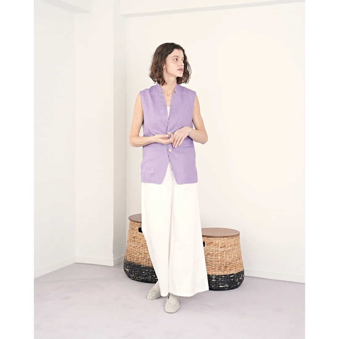 日本製 Emma Francis 圓點平底芭蕾鞋 (灰色圓點) 09d-PE 153 GRY