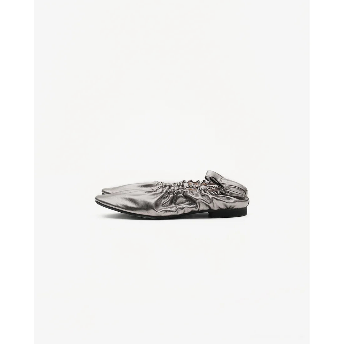 日本製 Emma Francis 褶皺平底高跟鞋 (鋼色磨砂) 03w-M 174 STL
