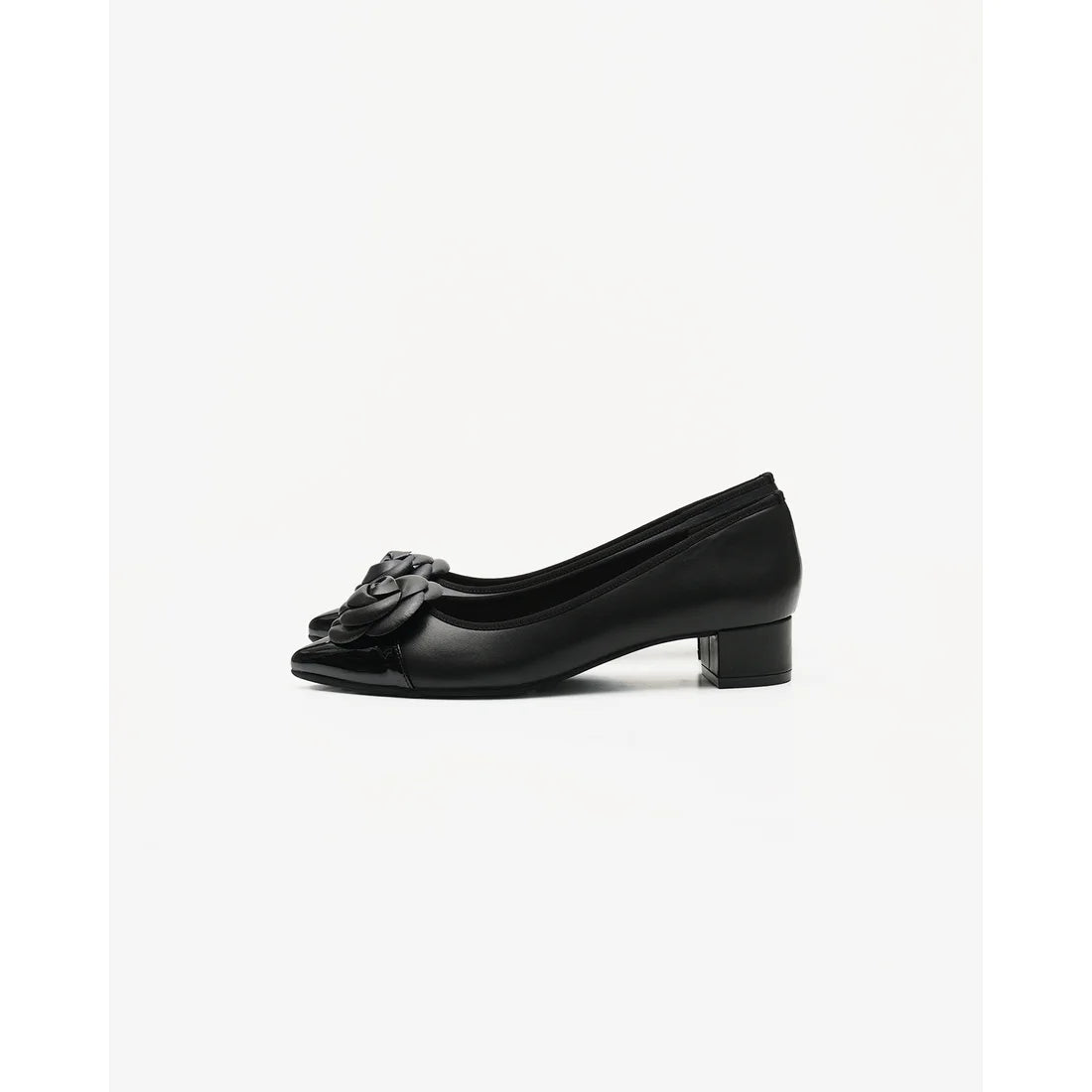 日本製 Emma Francis 胸花 3cm 高跟鞋 (黑色光面) 3002c-P 101 BLK