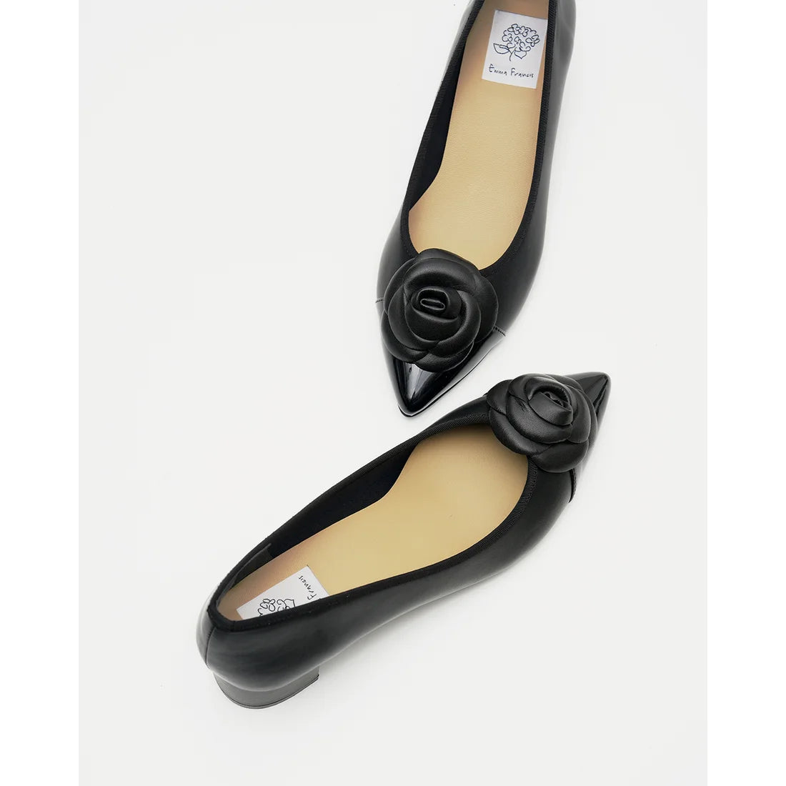 日本製 Emma Francis 胸花 3cm 高跟鞋 (黑色光面) 3002c-P 101 BLK