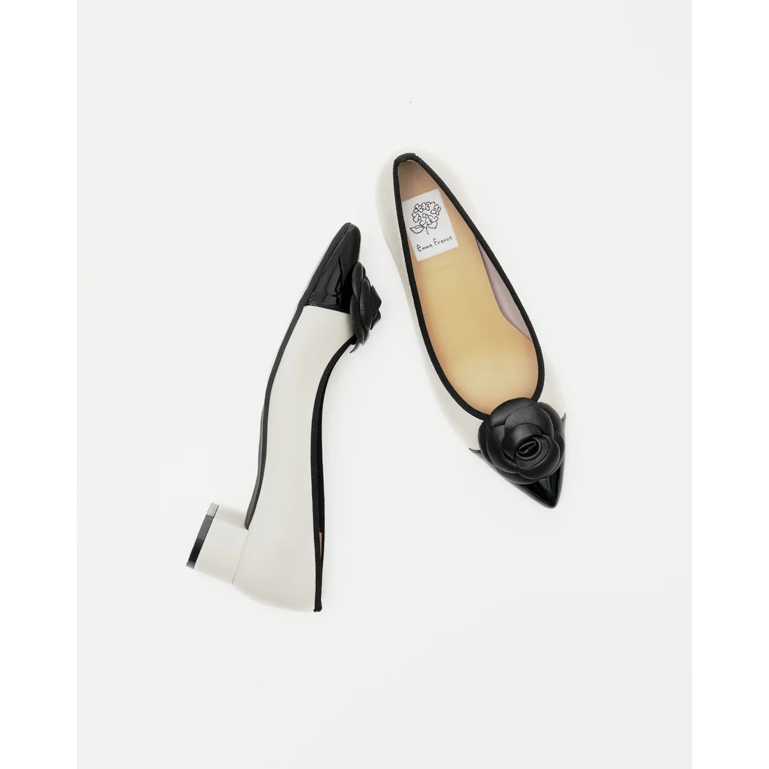 日本製 Emma Francis 胸花 3cm 高跟鞋 (白色光面) 3002c-P 159 WHT