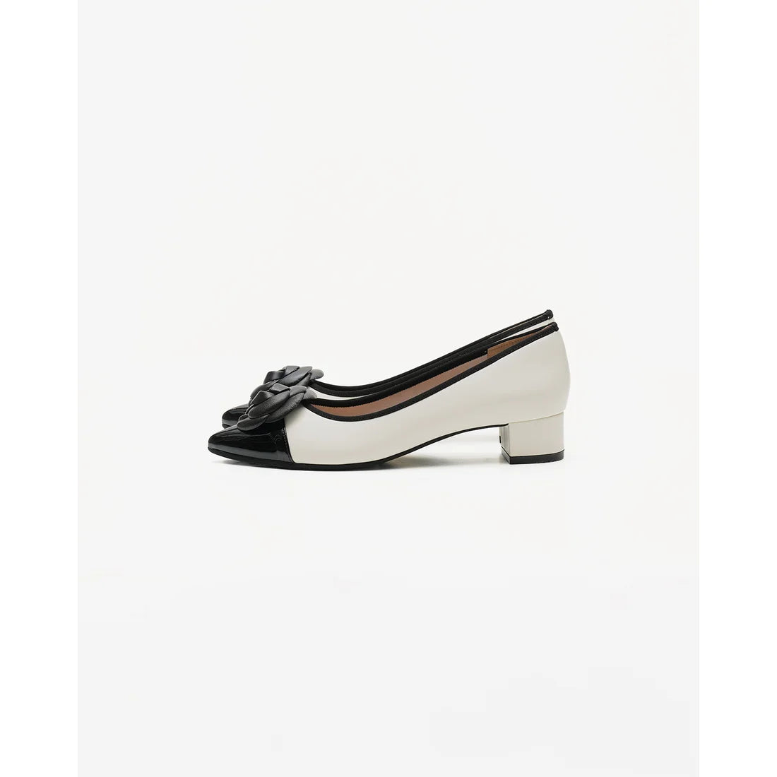 日本製 Emma Francis 胸花 3cm 高跟鞋 (白色光面) 3002c-P 159 WHT