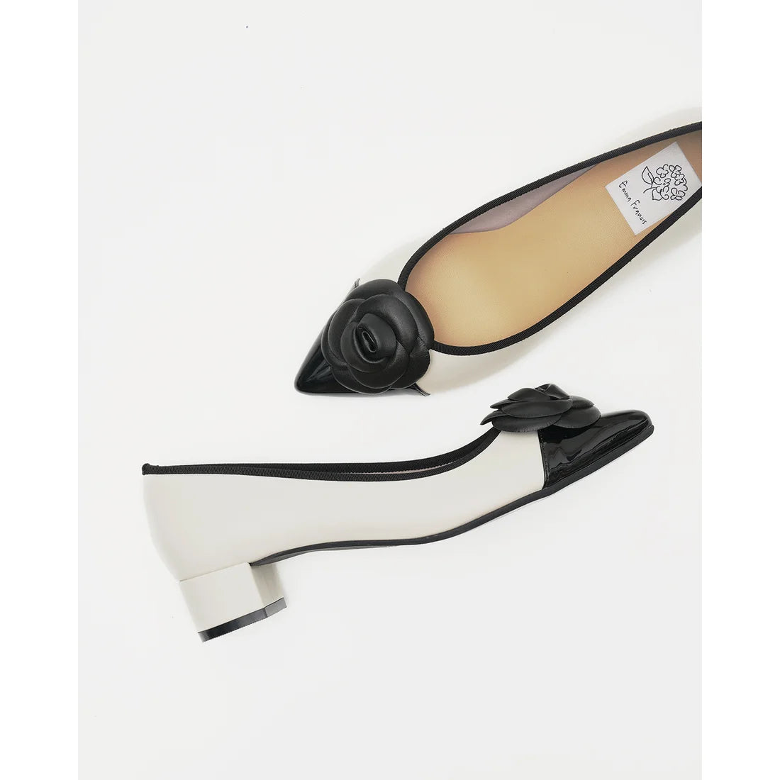 日本製 Emma Francis 胸花 3cm 高跟鞋 (白色光面) 3002c-P 159 WHT