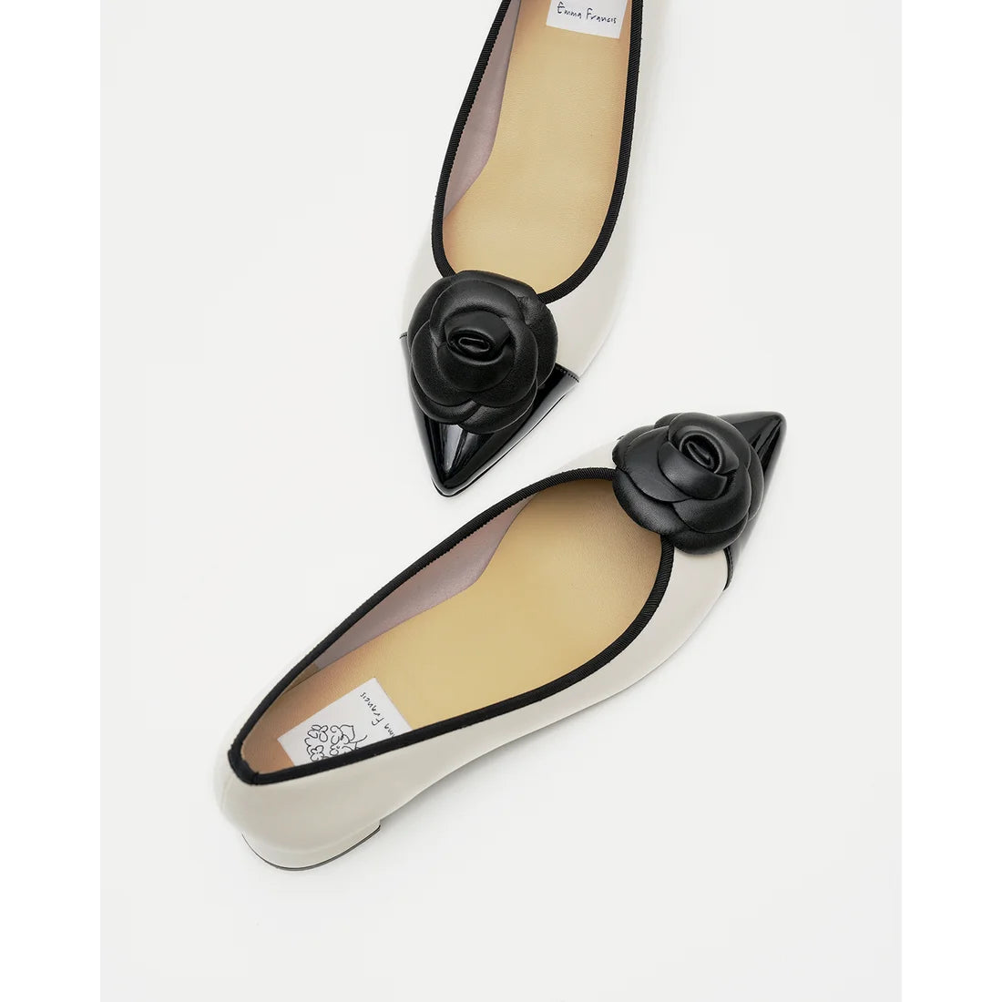 日本製 Emma Francis 胸花 3cm 高跟鞋 (白色光面) 3002c-P 159 WHT