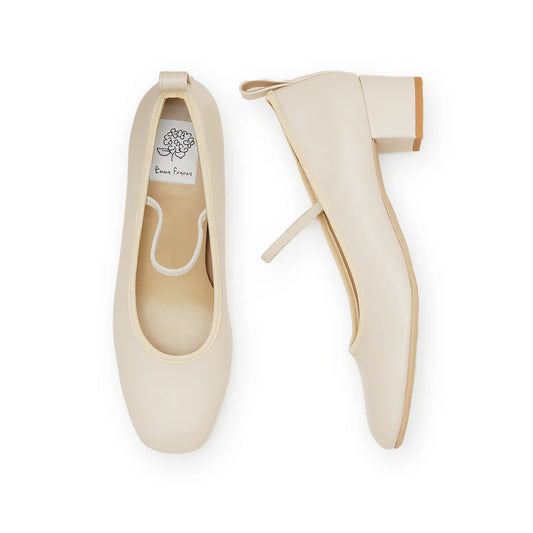 日本製 Emma Francis 鬆緊帶 4cm 高跟鞋 (象牙色光面) 4002b-P 177 IVR