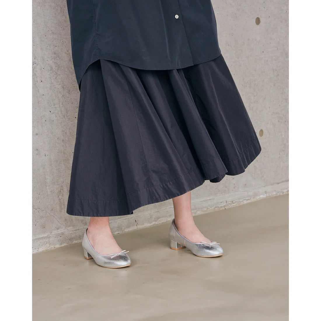 日本製 [玉米皮] [晴雨兩用] Emma Francis 3cm高跟芭蕾舞鞋(銀色玉米皮革) 3001a-CP 162 SLV