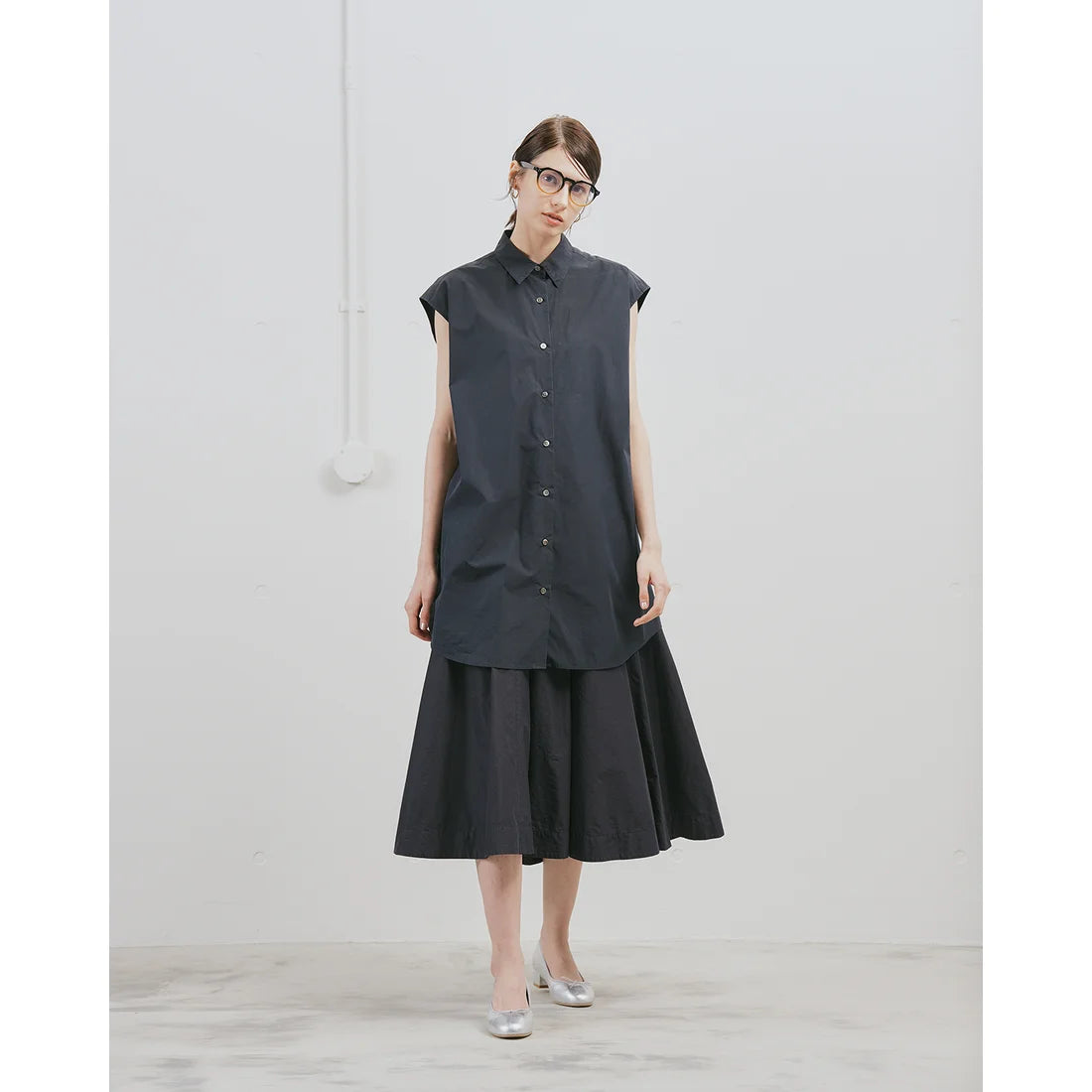 日本製 [玉米皮] [晴雨兩用] Emma Francis 3cm高跟芭蕾舞鞋(銀色玉米皮革) 3001a-CP 162 SLV