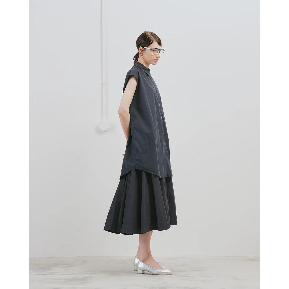 日本製 [玉米皮] [晴雨兩用] Emma Francis 3cm高跟芭蕾舞鞋(銀色玉米皮革) 3001a-CP 162 SLV