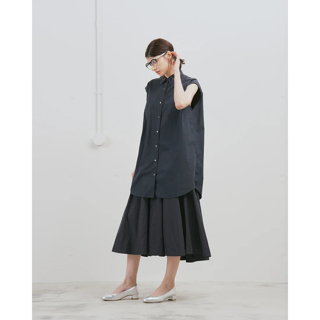 日本製 [玉米皮] [晴雨兩用] Emma Francis 3cm高跟芭蕾舞鞋(銀色玉米皮革) 3001a-CP 162 SLV