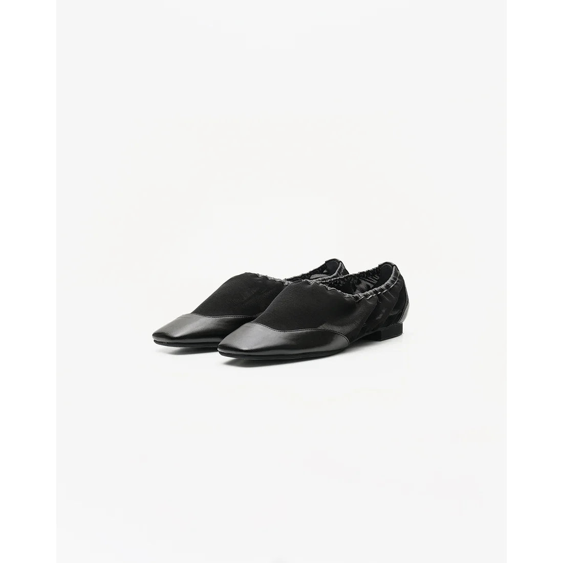 日本製 Emma Francis 褶皺網眼平底高跟鞋 (黑色) 03x-M 101 BLK