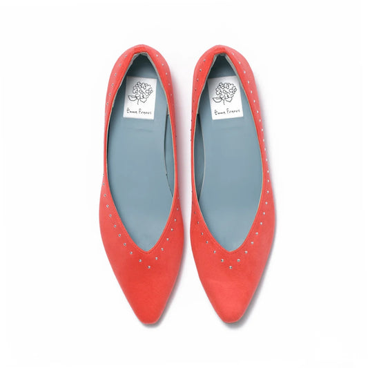 日本製Emma Francis 尖頭平跟鞋 ( EFx1060b S029 )（orange suede )(オレンジ スエード)