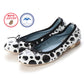 日本製 Emma Francis 神戶牛真皮圓頭平底芭蕾晴雨鞋 (EFx02p KS501)(Dot Pattern White)（ドット柄 ホワイト）