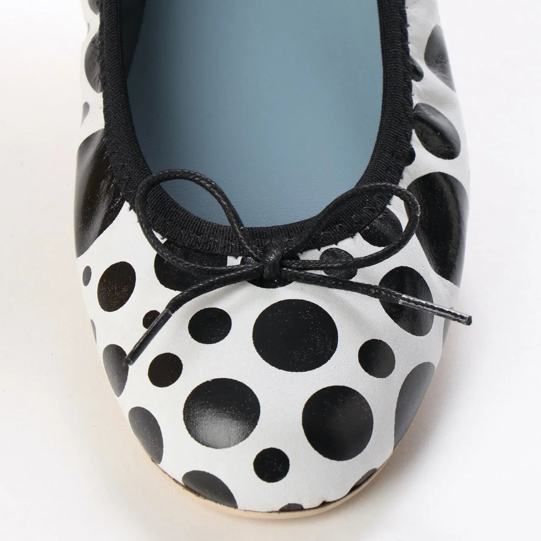 日本製 Emma Francis 神戶牛真皮圓頭平底芭蕾晴雨鞋 (EFx02p KS501)(Dot Pattern White)（ドット柄 ホワイト）