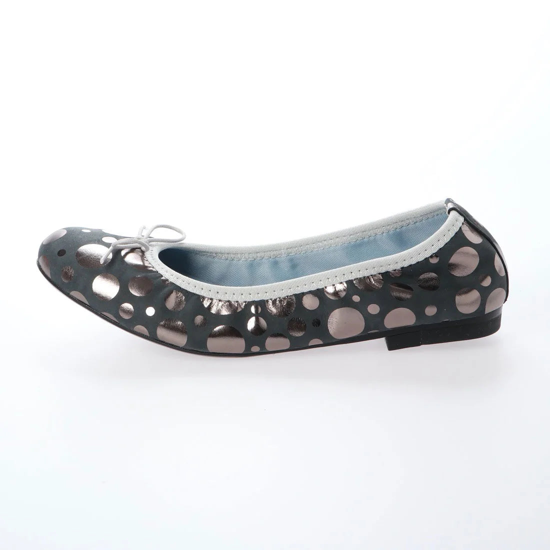 日本製 Emma Francis 神戶牛真皮圓頭平底芭蕾晴雨鞋 (EFx02p KS502)(Dot Pattern Black)（ドット柄 ブラック）