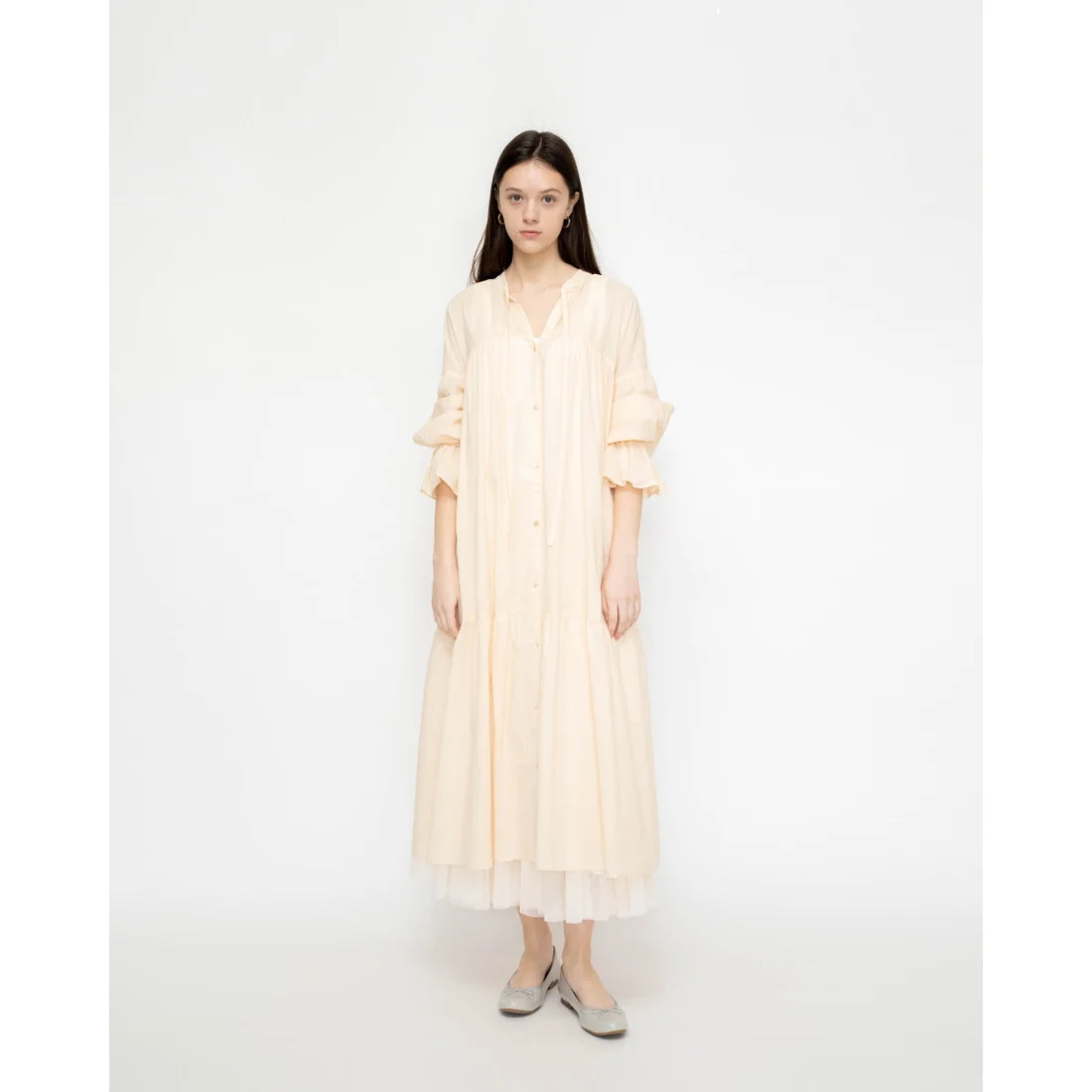 日本製 Emma Francis 圓頭平底芭蕾舞晴雨鞋 (02a-E 153) (Grey Enamel)（グレー エナメル）