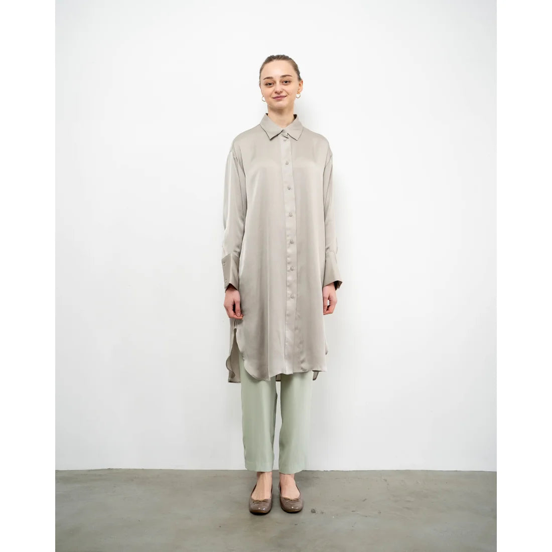 日本製 Emma Francis 圓頭平底芭蕾舞晴雨鞋 (02a-E 154)(L/Charcoal Grey Enamel)（チャコールグレー エナメル）