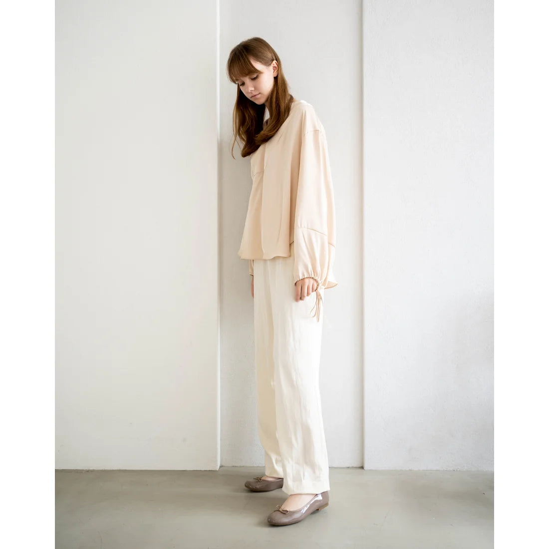 日本製 Emma Francis 圓頭平底芭蕾舞晴雨鞋 (02a-E 154)(L/Charcoal Grey Enamel)（チャコールグレー エナメル）