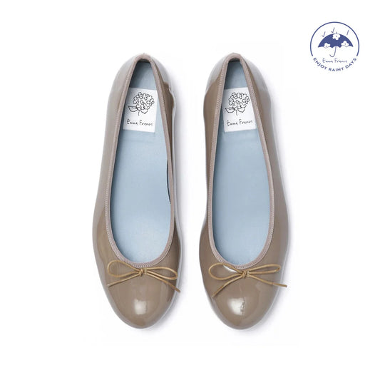 日本製 Emma Francis 圓頭平底芭蕾舞晴雨鞋 (02a-E 154)(L/Charcoal Grey Enamel)（チャコールグレー エナメル）