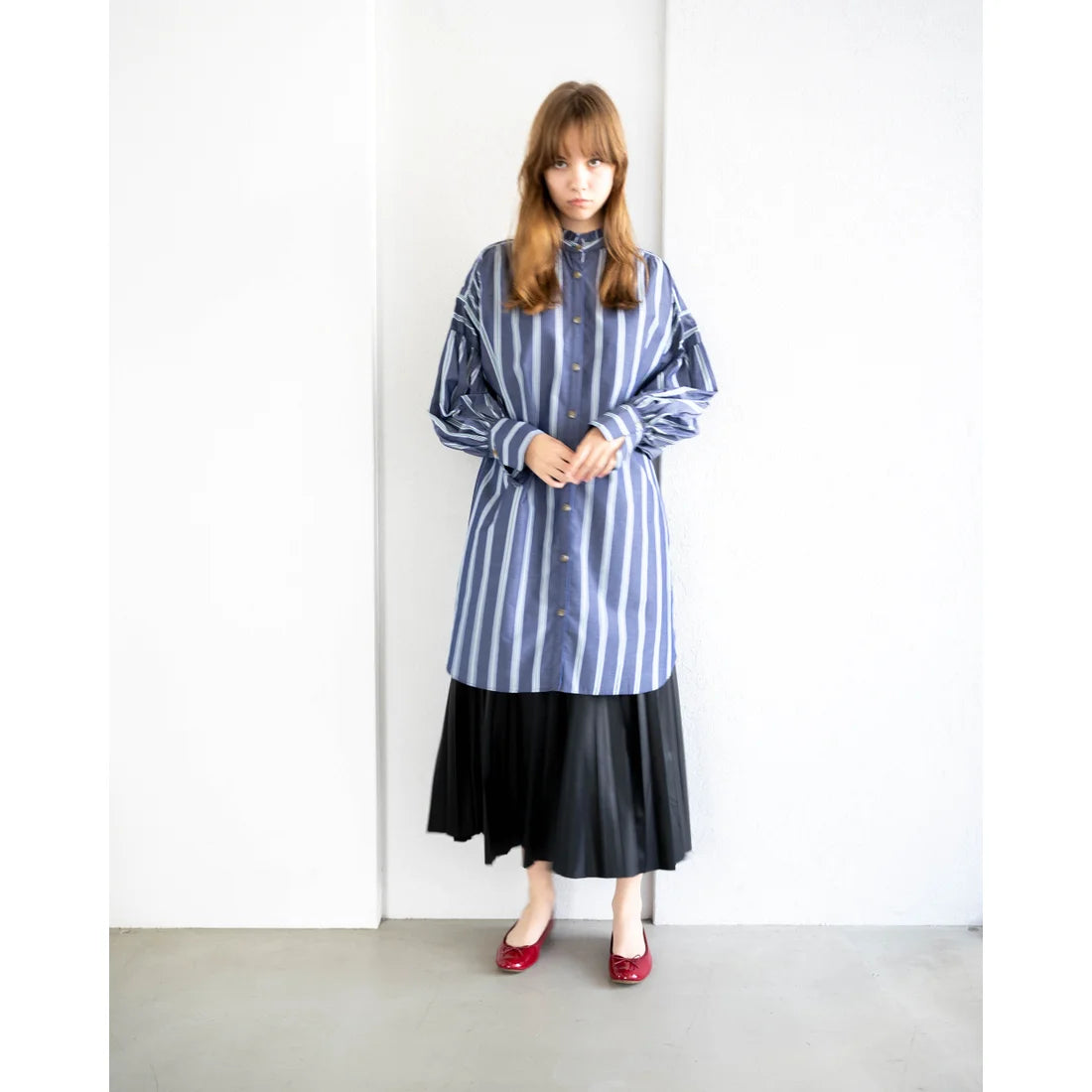 日本製 Emma Francis 圓頭平底芭蕾舞晴雨鞋 (02a-E 135) (Dark Red Enamel)（ダークレッド エナメル）