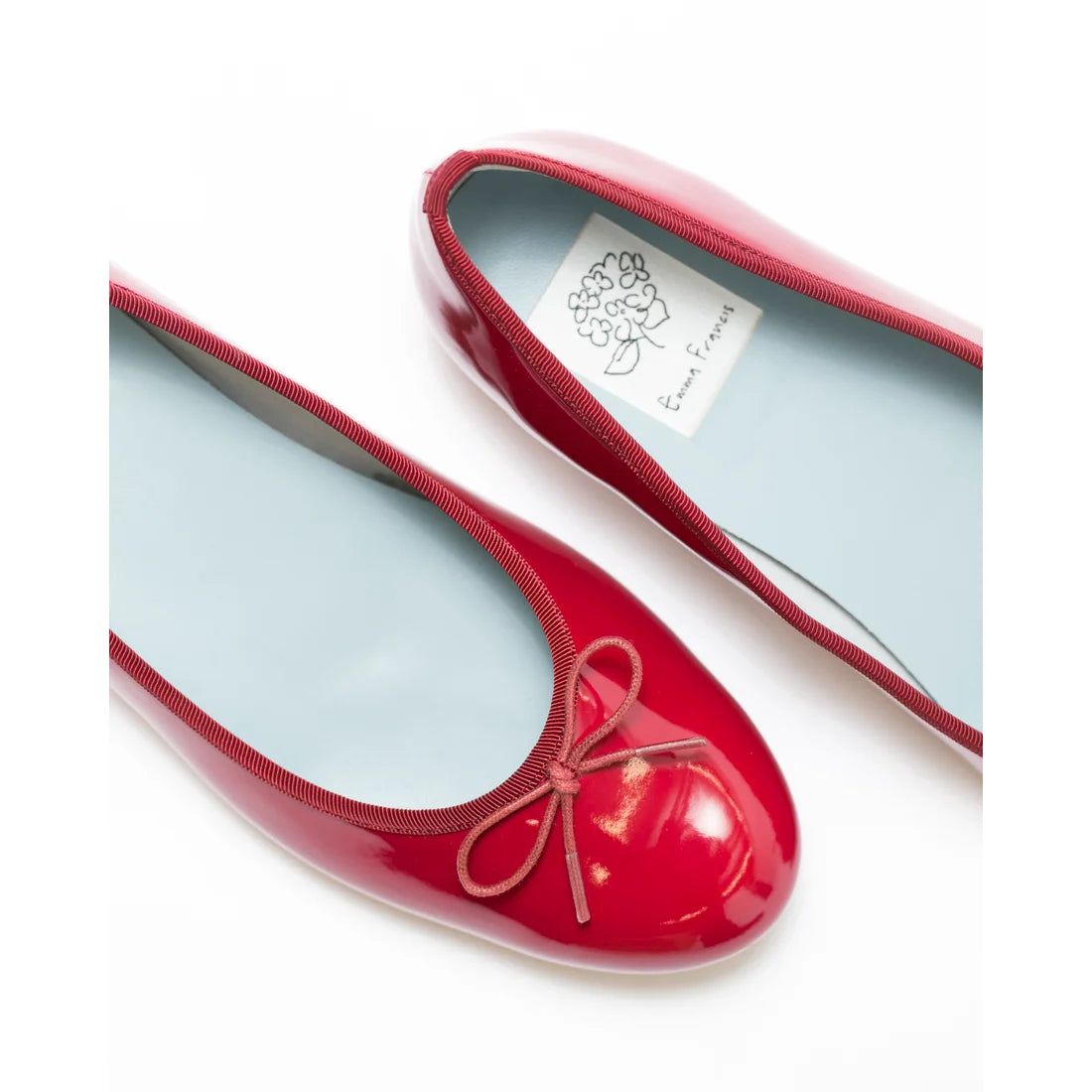 日本製 Emma Francis 圓頭平底芭蕾舞晴雨鞋 (02a-E 135) (Dark Red Enamel)（ダークレッド エナメル）