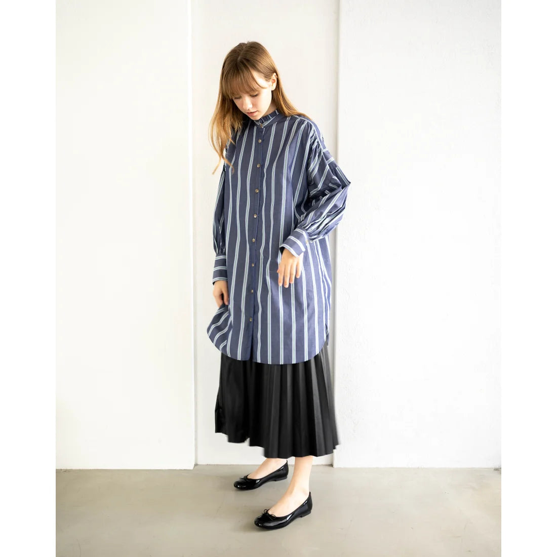日本製 Emma Francis 圓頭平底芭蕾舞晴雨鞋 (02a-E 101) (Black Enamel)（ブラック エナメル）