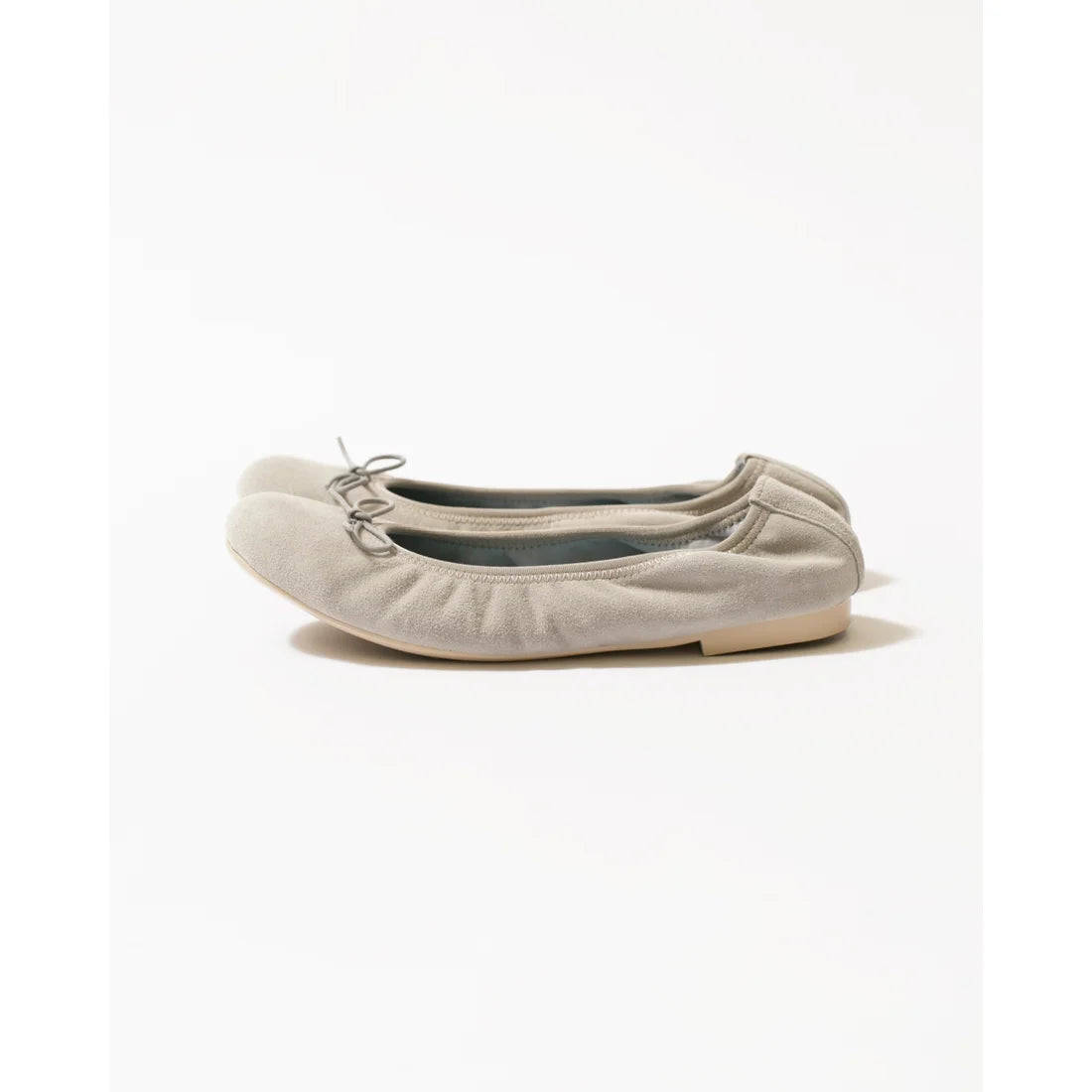 日本製【珍珠色調防水】Emma Francis圓頭平底芭蕾舞鞋(02b-L S153)(Grey leather suede)（グレー レザースエード）