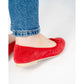 日本製【珍珠色調防水】Emma Francis圓頭平底芭蕾舞鞋(02b-L S135)(Red leather suede)（レッド レザースエード）