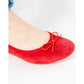 日本製【珍珠色調防水】Emma Francis圓頭平底芭蕾舞鞋(02b-L S135)(Red leather suede)（レッド レザースエード）