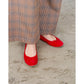 日本製【珍珠色調防水】Emma Francis圓頭平底芭蕾舞鞋(02b-L S135)(Red leather suede)（レッド レザースエード）