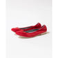 日本製【珍珠色調防水】Emma Francis圓頭平底芭蕾舞鞋(02b-L S135)(Red leather suede)（レッド レザースエード）