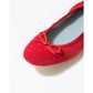 日本製【珍珠色調防水】Emma Francis圓頭平底芭蕾舞鞋(02b-L S135)(Red leather suede)（レッド レザースエード）