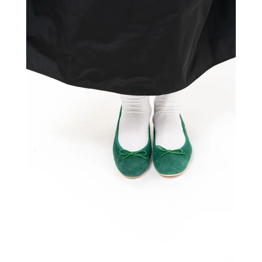 日本製【珍珠色調防水】Emma Francis圓頭平底芭蕾舞鞋(02b-L S111)(Green leather suede)（グリーン レザースエード）