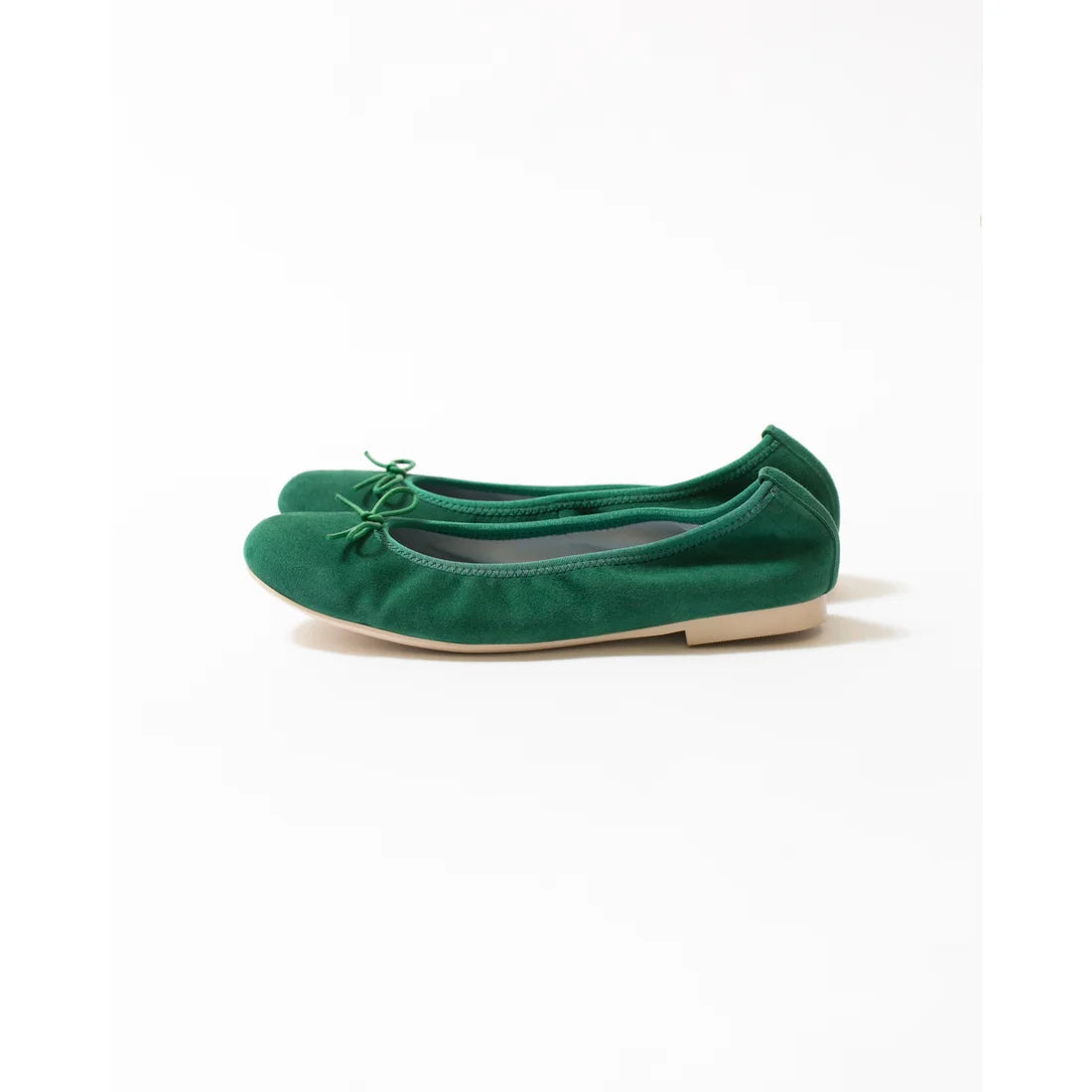 日本製【珍珠色調防水】Emma Francis圓頭平底芭蕾舞鞋(02b-L S111)(Green leather suede)（グリーン レザースエード）