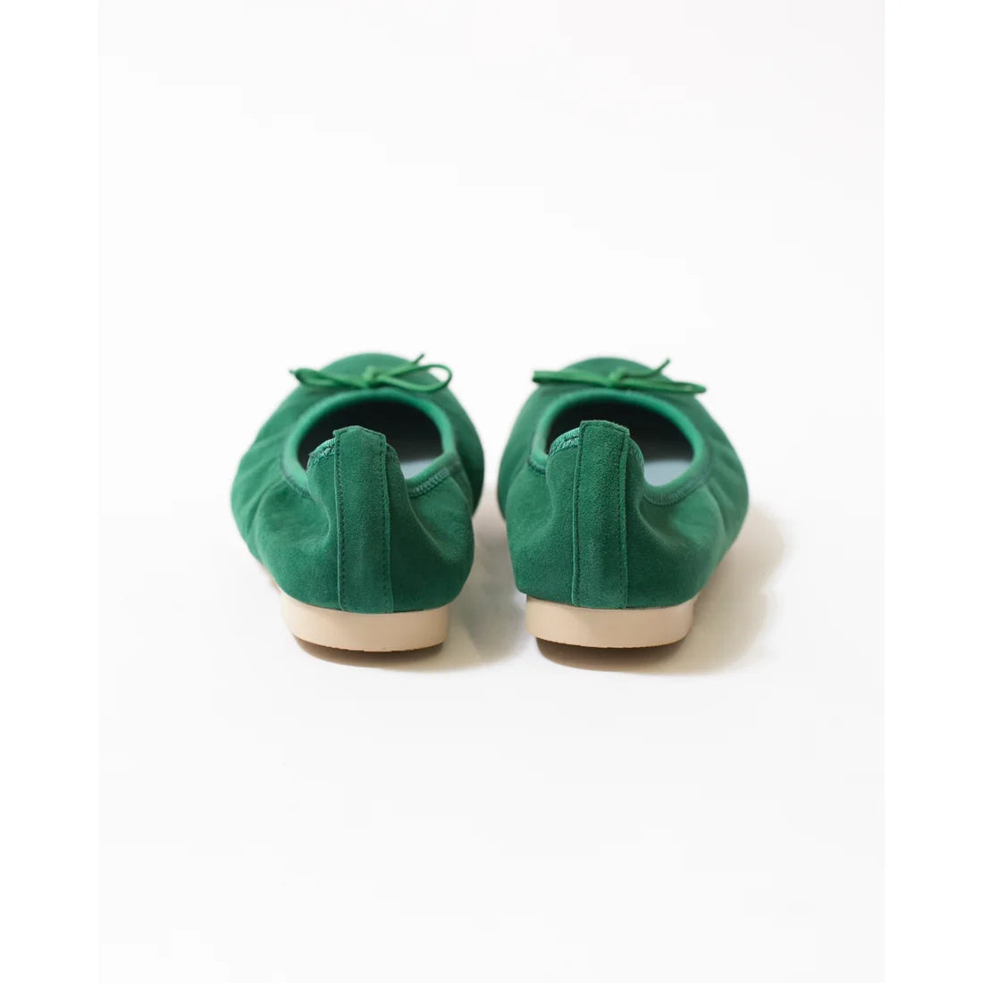 日本製【珍珠色調防水】Emma Francis圓頭平底芭蕾舞鞋(02b-L S111)(Green leather suede)（グリーン レザースエード）