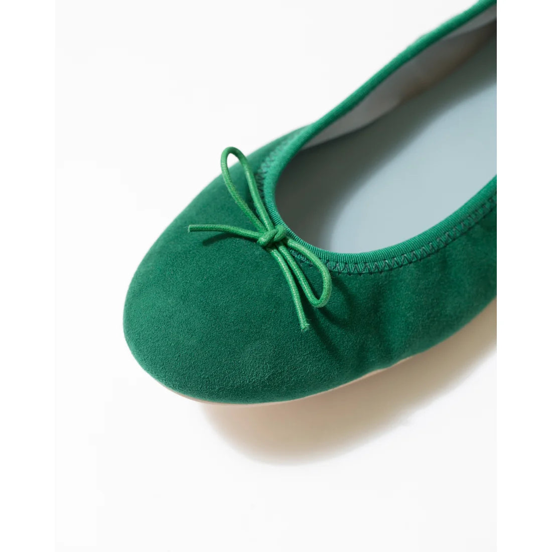日本製【珍珠色調防水】Emma Francis圓頭平底芭蕾舞鞋(02b-L S111)(Green leather suede)（グリーン レザースエード）