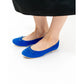 日本製【珍珠色調防水】Emma Francis圓頭平底芭蕾舞鞋(02b-L S120)(Blue leather suede)（ブルー レザースエード）