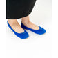 日本製【珍珠色調防水】Emma Francis圓頭平底芭蕾舞鞋(02b-L S120)(Blue leather suede)（ブルー レザースエード）