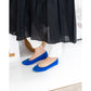 日本製【珍珠色調防水】Emma Francis圓頭平底芭蕾舞鞋(02b-L S120)(Blue leather suede)（ブルー レザースエード）