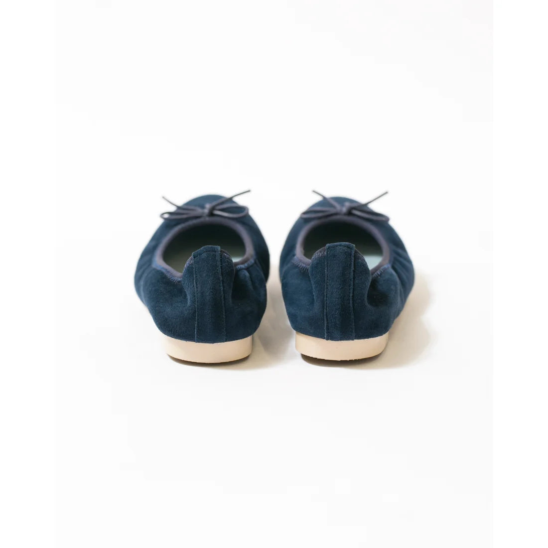 日本製【珍珠色調防水】Emma Francis圓頭平底芭蕾舞鞋(02b-L S117)(Navy leather suede)（ネイビー レザースエード）