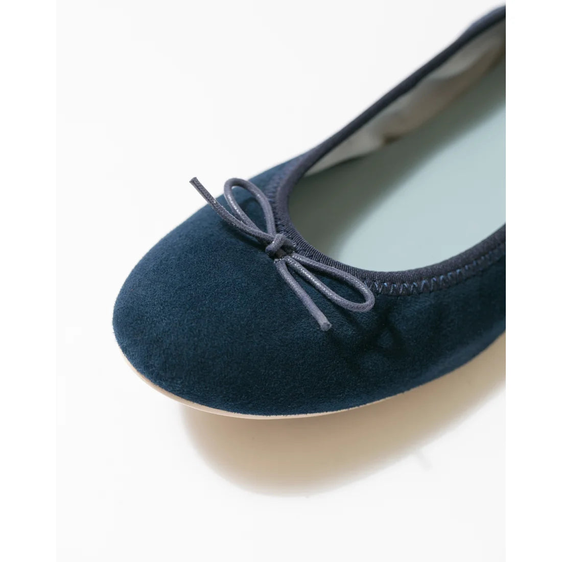 日本製【珍珠色調防水】Emma Francis圓頭平底芭蕾舞鞋(02b-L S117)(Navy leather suede)（ネイビー レザースエード）