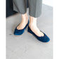 日本製【珍珠色調防水】Emma Francis圓頭平底芭蕾舞鞋(02b-L S117)(Navy leather suede)（ネイビー レザースエード）