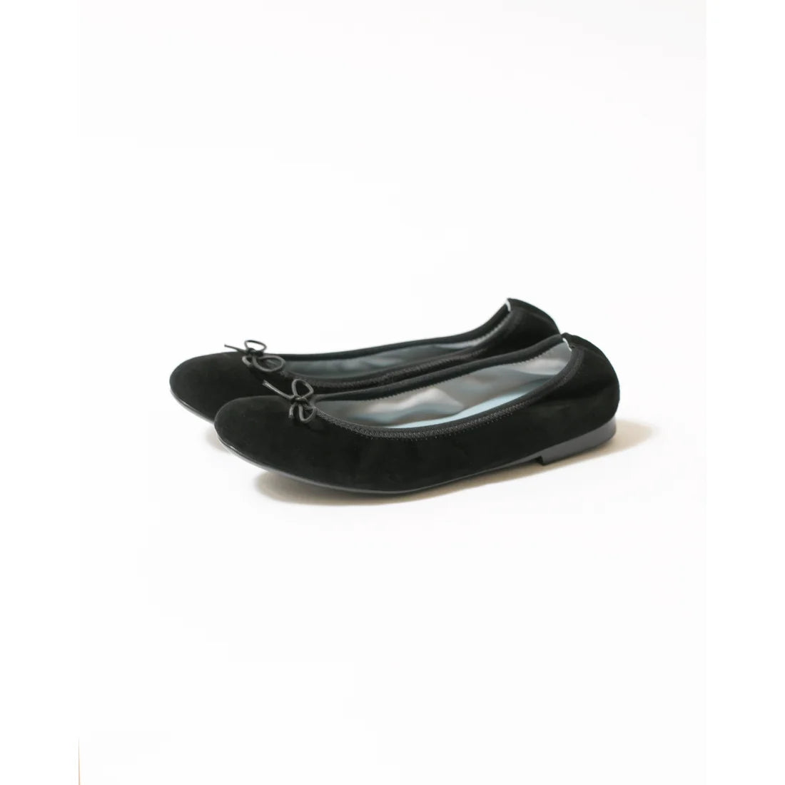 日本製【珍珠色調防水】Emma Francis圓頭平底芭蕾舞鞋(02b-L S101)(Black leather suede)（ブラック レザースエード）