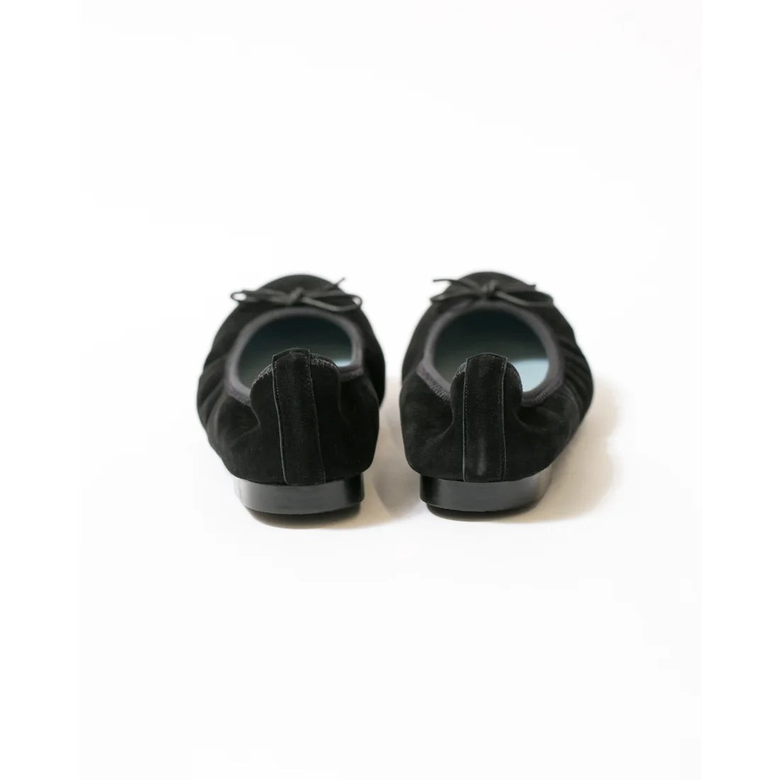 日本製【珍珠色調防水】Emma Francis圓頭平底芭蕾舞鞋(02b-L S101)(Black leather suede)（ブラック レザースエード）