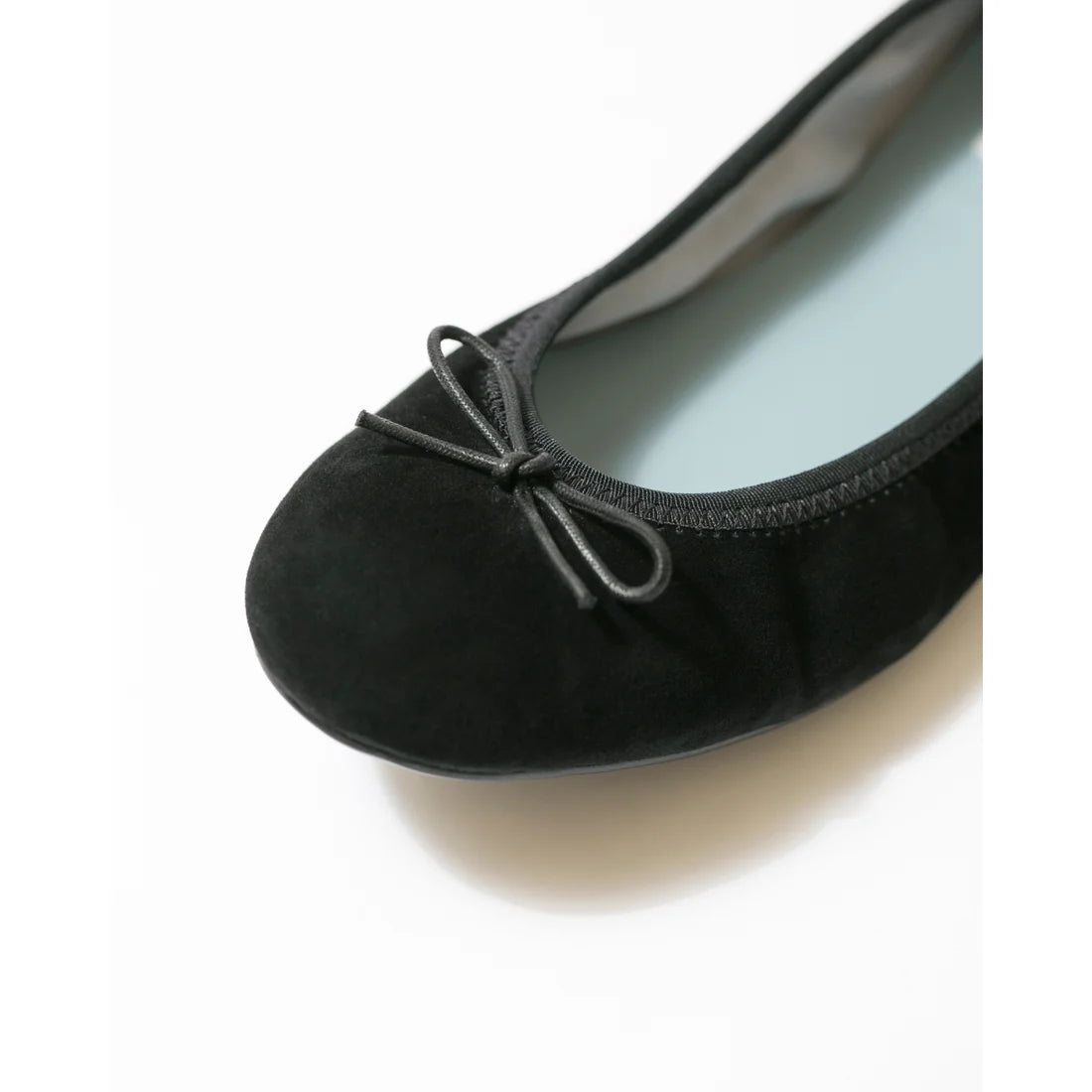 日本製【珍珠色調防水】Emma Francis圓頭平底芭蕾舞鞋(02b-L S101)(Black leather suede)（ブラック レザースエード）