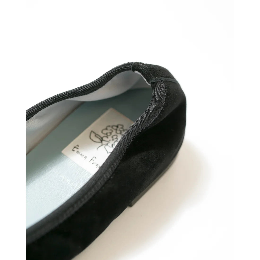 日本製【珍珠色調防水】Emma Francis圓頭平底芭蕾舞鞋(02b-L S101)(Black leather suede)（ブラック レザースエード）