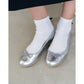 日本製【珍珠色調防水】Emma Francis圓頭平底芭蕾舞鞋(02b-L M162)(Silver leather suede)（シルバー レザースエード）
