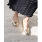 日本製【珍珠色調防水】Emma Francis圓頭平底芭蕾舞鞋(02b-L M164)(Gold leather suede)（ゴールド レザースエード）