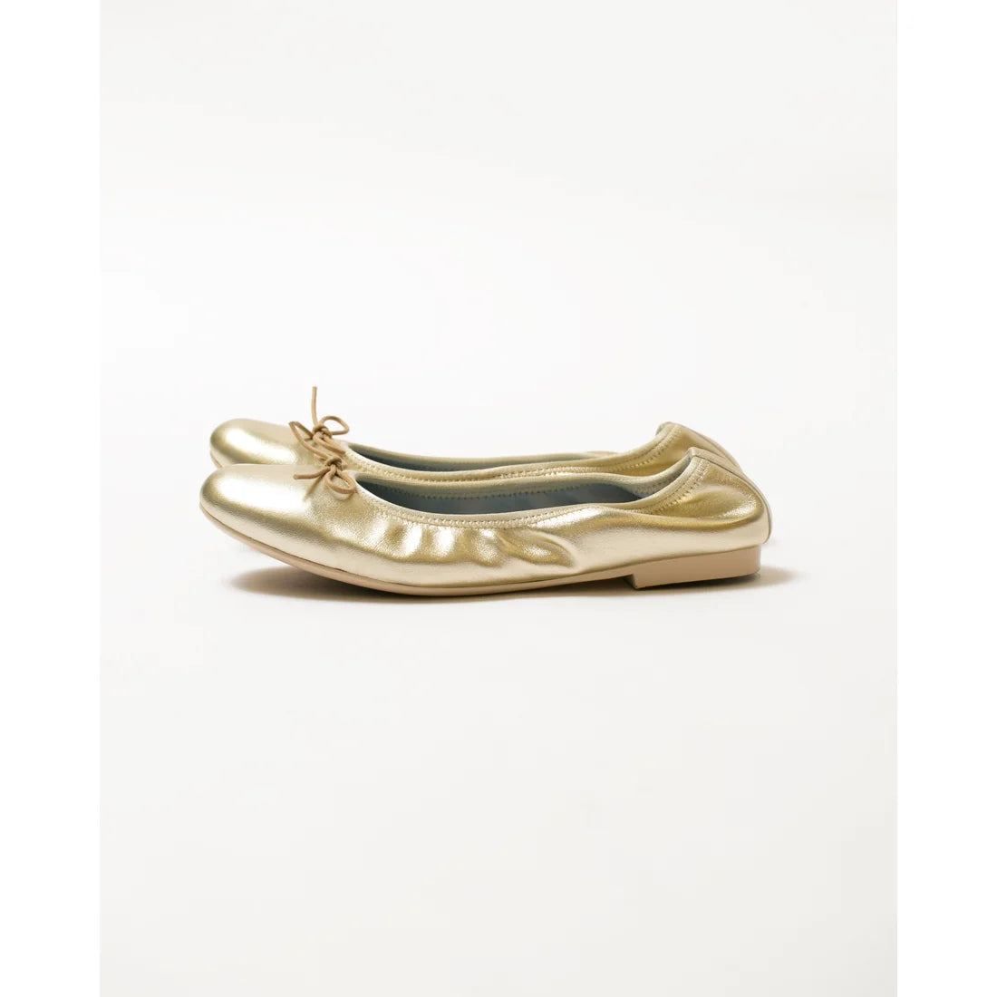 日本製【珍珠色調防水】Emma Francis圓頭平底芭蕾舞鞋(02b-L M164)(Gold leather suede)（ゴールド レザースエード）