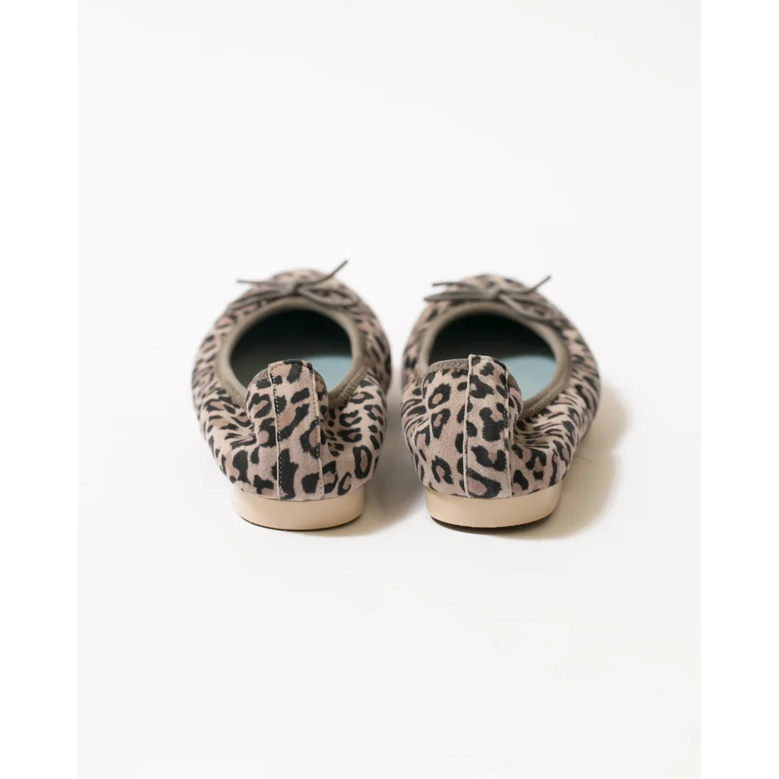日本製【珍珠色調防水】Emma Francis圓頭平底芭蕾舞鞋(02b-L S334)(Leopard print leather suede)（レオパード柄 レザースエード）